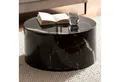 Produktbild: FINEBUY Couchtisch FB57494 Sofatisch MONOBLOC Rund Modern 60x60x30 cm Wohnzimmertisch (MONOBLOC 60x60x30 cm MDF Hochglanz Marmor Optik), Sofatisch Schwarz, Kaffeetisch Klein Rund