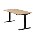 Produktbild: boho office® Schreibtisch Homedesk, Schwarz elektrisch höhenverstellbar, Tischplatte Wildeiche 160 x 80 cm