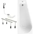Produktbild: Calmwaters® Raumsparende Eckbadewanne 160x70 Cm Essential Small, Made In Eu, 3in1 Acryl-badewanne Mit Wannenfüßen & Ablaufgarnitur, Platzsparende Badewanne Rechte Ausführung, 160 X 70 Cm, Weiß