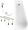 Produktbild: Calmwaters® Raumsparende Eckbadewanne 160x70 cm Essential Small, Made in EU, 3in1 Acryl-Badewanne mit Wannenfüßen & Ablaufgarnitur, platzsparende Badewanne rechte Ausführung, 160 x 70 cm, Weiß
