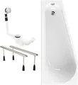 Produktbild: Raumsparwanne Komplettset 160x70 cm Eckbadewanne platzsparend 3in1 Pflegeleicht