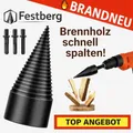 Produktbild: Festberg™ Bohrer - Das Original - Holzspalter Brennholzspalter Kegelbohrer Kegelspalter Set