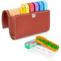 Produktbild: Tablettenbox 7 Tage mit 4 Fächern Reiseable, PU , Medikamenten Organizer
