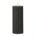 Produktbild: LED Kerze LINA Rustik Optik Echtwachs flackernd Timer H: 19cm grau