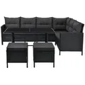 Produktbild: Juskys Loungegarnitur, Dunkelgrau, Kunststoff, 4, Loungemöbel, Gartenlounge-Sets
