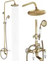 Produktbild: Antike Messing Duscharmatur Regendusche Duschset Bad Duschsystem mit Handbrause