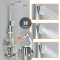 Produktbild: Chrom-Brausegarnitur Wasserfallarmatur Thermostatische Dusche mit Handbrause