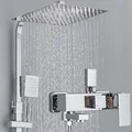Produktbild: Brausegarnitur Edelstahl-Brausebatterie Duschsäule und Regenbrausestange
