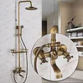 Produktbild: Antik Retro Duscharmatur Duschset Regendusche Brause Duschsystem Dusch Armatur
