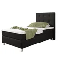Produktbild: Boxspringbett Köln Plus int.Topper 90x200 cm Schwarz Bett Hotelbett Designerbett