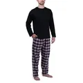 Produktbild: Moonline Pyjama Herren Schlafanzug mit Flanellhose schwarz XXL