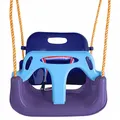 Produktbild: KRUMAD Kinderschaukel Indoor & Outdoor, 3-in-1 Baby Schaukel, Verstellbare Seile 110-210 cm, Belastbar bis 60 kg, Babyschaukel mit Sicherheitsgurt, Kleinkind Schaukel, Blautöne
