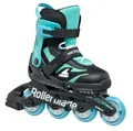 Produktbild: Rollerblade Inline Skates Microblade (Rollen: 72mm/80A, Kugellager: SG3) schwarz/hellblau Kinder, Größe Euro (US): 28-32 (11J-1)
