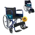 Produktbild: Rollstuhl Faltbar Mobiclinic Sitzfläche 46 cm Handbremse feste Arme und klappbare Fußstützen Farbe blau/schwarz Alcázar - Blau