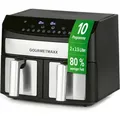 Produktbild: GOURMETmaxx Heißluft-Fritteuse Zweikammer 7l 2400W Edelstahl/schwarz - Schwarz