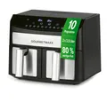 Produktbild: GOURMETmaxx Heißluftfritteuse Doppelkammer-Heißluftfritteuse 2x 3,5L - Edelstahl, 2400 W, Airfryer mit Synchro-Garzonen, Timerfunktion & Touchdisplay