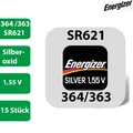 Produktbild: 15 x Energizer 364 / 363 Uhrenbatterien 1,55 V SR621SW SR621W AG1 Knopfzelle