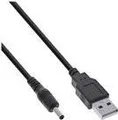 Produktbild: InLine - Stromkabel - USB (M) zu Gleichstromstecker 3,5 x 1,35 mm (M) 3 A - 1,0m - Schwarz (26806A)