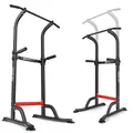 Produktbild: Hop-Sport Power Tower Klimmzugstange & Dip-Station, Höhenverstellbar, Freistehend, Fitnessgeräte für Zuhause, Home Gym, Calisthenics Equipment, Rückentrainer, Max. Belastbarkeit 150 kg