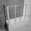 Produktbild: Schulte Duschwand für Badewanne Smart, Höhe: 121 cm, 3-teilig mit Seitenwand 73-76 cm, 3 mm Sicherheitsglas (ESG) Klar hell, inkl. Klebemontage, Alu-natur, D133075 01 50