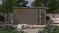 Produktbild: Karibu Saunahaus 38mm Saunahaus Melo 6 terragrau inkl. Ofen 9 kW integr. Strg