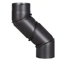 Produktbild: FIREFIX R150/UB Universal-Ofenrohrbogen aus 2 mm starken Stahl (Rauchrohr) in 150 mm Durchmesser, für Kaminöfen und Feuerstellen, Senotherm, schwarz, 0-90 Grad verstellbar, mit zwei Reinigungstüren