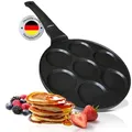 Produktbild: endusor® Pancake Pfanne & Spiegeleipfanne 26 cm – 3-fach Antihaft - für Induktion Glaskeramik Gas & Elektro – Pfanne mit 7 Mulden – Deutsch...