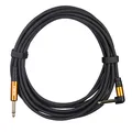 Produktbild: Fame Dual Shielded Instrument Cable, 6m, Straight/Angled, High-Quality Black Guitar Cable