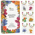 Produktbild: Essbare Blumen Samen Set : Delikatess Blüten Blumensamen Set mit 6 Sorten Blumen Saatgut – Essbare Blüten Samen – Essbare Blumen für Torte – Essbare Blüten Tortendeko – Blumen Essbar von OwnGrown