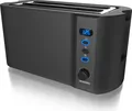 Produktbild: Arendo Toaster, 2 lange Schlitze, für 4 Scheiben, Langschlitz, Brötchenaufsatz, Wärmeisolierendes Gehäuse, Display, schwarz