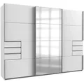 Produktbild: Mid.you Schiebetürenschrank Wimex Saigon, Klar, Weiß, Alu, Metall, 6 Fächer, 6 Schubladen, 270x208x64 cm, BQ - Bündnis für Qualität, Made in Germany, DIN EN ISO 9001, Schrankfront mit Spiegel, Schlafzimmer, Kleiderschränke, Schwebetürenschränke