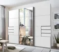 Produktbild: Kleiderschrank weiß mit Spiegel Schwebetürenschrank Saigon 3-türig Schrank 270cm