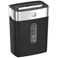 Produktbild: HP OneShred 8CC Aktenvernichter mit Partikelschnitt P-4, 5 x 18 mm, bis 8 Blatt, schwarz, silber