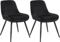 Produktbild: WOLTU Esszimmerstühle 2er Set Samt Schwarz BH331sz-2 Wohnzimmer Küchenstuhl