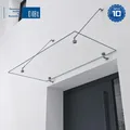 Produktbild: doporro Vordach Überdachung VSG mit SGP Folie VDG02K Maße:90x180cm 2 Edelstahl Haltestangen Transparentes Glasvordach Regenschutz für Haustür