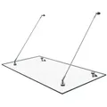 Produktbild: doporro Vordach Haustürvordach VSG mit SGP Folie Vordach Haustür Edelstahl Pultvordach weiß 180 cm x 90 cm