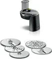 Produktbild: Bosch Gemüseschneider MUZS68VL VeggieLove Set | Durchlaufschnitzler MUM 6/8 | 5 Edelstahlscheiben | schwarz/edelstahl