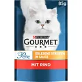 Produktbild: PURINA Perle Erlesene Streifen Katzenfutter nass mit Rind 26er Pack 26 x 85g