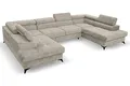 Produktbild: Margaret Hadas24 Ecksofa U Form Palermo, Schlaffunktion Bettkasten, 345x202 cm, Verstellbare Kopfstützen Sofa XXL, 5 Sitzer Schlafsofa Schlafcouch Big Sofa Bettsofa Wohnlanschaft Bettzeugablage beige