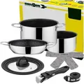 Produktbild: BRUNNER Topf-Set BRUNNER Camping Kochgeschirr Edelstahl ACADEMY NG Stapelbar, Leicht, (5-tlg) Ø 22 cm
