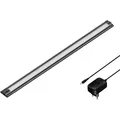 Produktbild: ledscom.de LED Unterbau-Leuchte SIRIS schwarz matt mit Netzteil, flach, 50cm, 531lm, warm-weiß