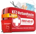 Produktbild: KFZ Verbandstasche nach aktueller Norm 2026 inkl. Beatmungstüchern - Auto Verbandskasten europaweit nutzbar - Erste Hilfe Set neue Norm DIN 13164:2022 (StVO konform)