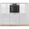 Produktbild: Vicco R-Line Küchenblock Weiß Hochglanz/Goldkraft Eiche 180 cm ohne Arbeitsplatte ohne E-Geräte