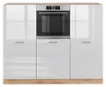 Produktbild: Küchenblock Vicco R-Line Weiß Hochglanz/Goldkraft Eiche 180 cm ohne Arbeitsplatte, Model 37640