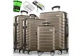 Produktbild: tillvex Trolleyset Reisekoffer Set Koffer Hartschale Trolley Kofferset Tasche, (TSA Schloss Rollkoffer S-M-L-XL, 4 tlg), Reisekoffer Set 4-TLG. + Gepäckwaage, 8X Gurte & 4X Anhänger Kofferset