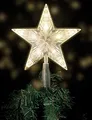 Produktbild: Weihnachtsbaumspitze mit 10 LED mit Timer/Batterie - 18 x 22 cm - beleuchtete Christbaumspitze in warmweiß - Weihnachtsbaum Stern Spitze Baumspitze