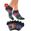 Produktbild: Sneakersocken H.I.S, Damen, Gr. 35-38, schwarz, Baumwolle, Elasthan, Polyamid, geringelt, elastisch, Socken Sneakersocken, mit bunten Ringeln