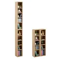 Produktbild: CARO-Möbel CD DVD Blueray Regal Chart in Sonoma Eiche – Zweiteiliges Medienregal, Aufbewahrung, CD-Ständer mit 10 Fächern für bis zu 160 CDs, 20x187 cm (B x H)