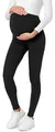 Produktbild: Be Mammy Lange Umstandsleggings aus Baumwolle Leggings für Schwangere Umstands Leggings Schwangerschafts Unterhosen mit Hoher Bund Weich und Elastisch BE20-230 (Schwarz, S)