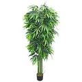 Produktbild: Bambus Bambus-Strauch Kunstbaum Kunstpflanze Bambusbaum Baum Künstliche Pflanze Bamboo Künstlich Innendekoration Deko 210 cm Decovego